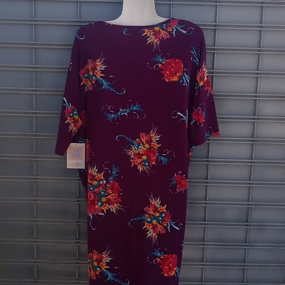 LulaRoe Purple Floral Irma Printed Top-#0215 - Picture 10 of 12